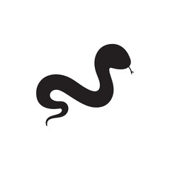 Cute snake silhouette vector flat illustration design on white background