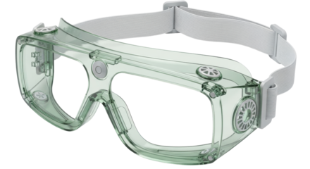 Isolated safety goggles with an adjustable strap for secure eye protection at work or home