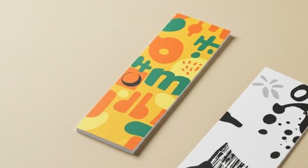 Modern stationary set with abstract design ideal for branding showcasing creativity