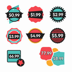 Obraz premium Vintage sale discount badge and ribbon label set for business and web design