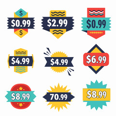 Set of discount labels