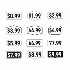 set of price stickers