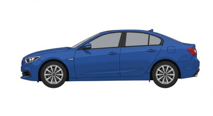 Obraz premium Sleek Blue Sedan: Modern Automotive Design and Styling Showcase, a clean automotive illustration