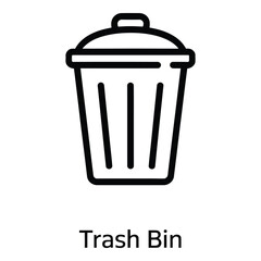 Trash Bin Line Icon - Waste Management and Recycling Symbol