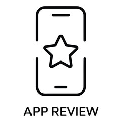 App Review Icon - Smartphone Feedback Star Rating Vector