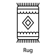 Rug Home Decor Icon - Interior Textile and Carpet Illustration