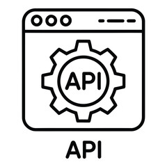 API Gear Icon - Programming Interface and Software Integration