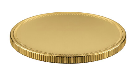Isolated shiny gold coin for currency, finance, money, gambling, and investment concepts