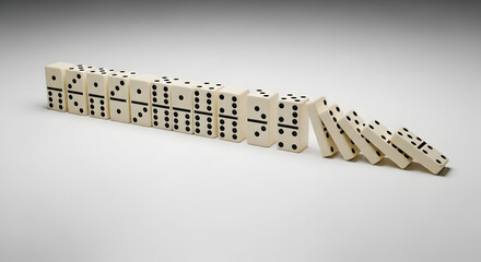 Classic domino tiles demonstrating falling sequence.
