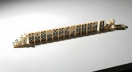 Classic domino tiles demonstrating falling sequence.