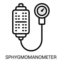 Sphygmomanometer, Blood Pressure, Medical Device, Healthcare Equipment Line Icon