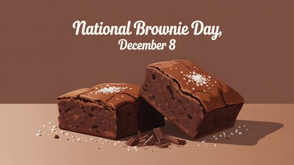 On December 8, National Brownie Day highlights chocolate desserts, baking recipes, fudgy brownies, classic traditions, and the joy of sharing delicious brownies with family and friends.