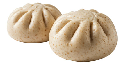 Isolated steamed buns or baozi on a clean surface—a light and airy Chinese cuisine staple