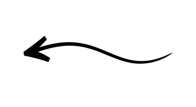 Curving arrow silhouette pointing left flowing directional design isolated on transparent background