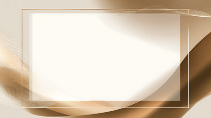 Elegant Abstract Brown Wavy Background with White Frame Design Element