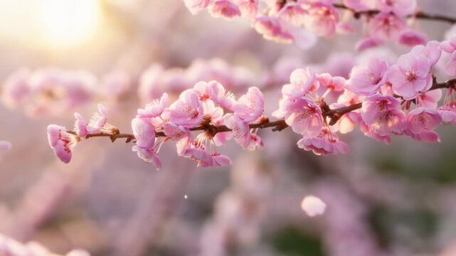 Cherry blossom in spring, blooming flowers, sakura tree in spring video.