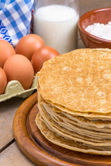 Crepes e ingredientes 