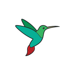 Naklejka premium Tiny Hummingbird Cartoon Vector Clipart