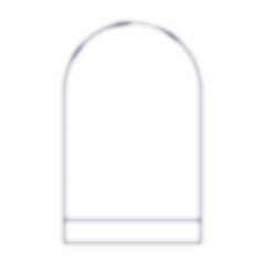 Minimalist Arch Outline With Horizontal Line On Dark Gray Background abstract border isolated on a transparent background