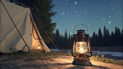 camping in the mountains