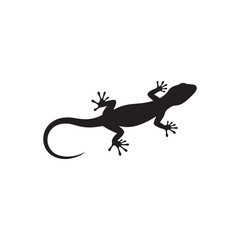 Brown lizard silhouette vector flat illustration design on white background