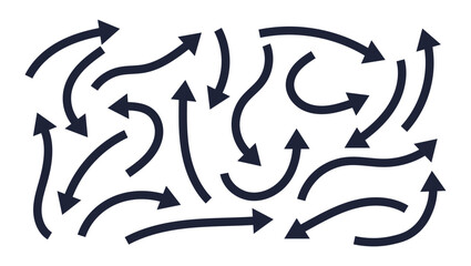 set of simple hand draw doodle line arrow, colorful geometric arrows vector, abstract up down arrows form elements dotted line icon,Sketch design card, invitation, wallpaper, poster, background	