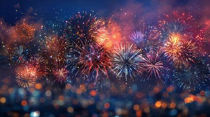 Fototapeta premium A breathtaking panoramic view of a vibrant firework