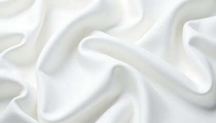 Obraz premium Crisp white linen, seamless texture Close-up detail , high resolution, white, wrinkle