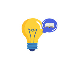 light bulb with open book symbol, representing knowledge, education, learning, study, research, wisdom, innovation in education, e-learning, and academic idea concept.