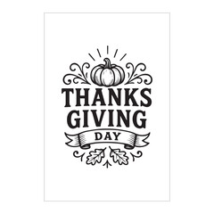 Happy Thanksgiving Typography Label Design