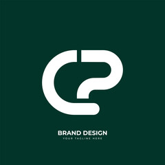 Letter cp or pc modern abstract monogram logo