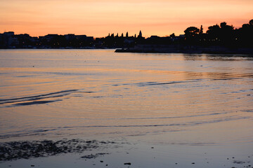Beautiful sunset in Stobrec, small coastal town near Split, Croatia.