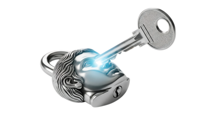 Unlocking potential concept art with key opening mind for growth and success in business metaphor