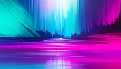 Abstract digital art with vibrant colors and light beams in motion