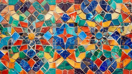Vibrant intricate mosaic tile pattern texture background
