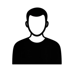 Silhouette of a person in a black shirt against a white background