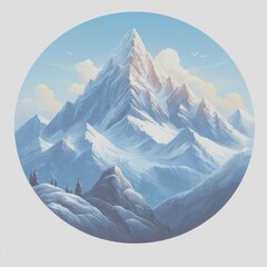 Majestic snow-capped mountain peaks rise against a clear blue sky during a sunny day in a tranquil landscape - Low Contrast