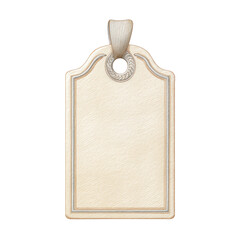Elegant Price Tag: A beautifully crafted, blank price tag, featuring a sophisticated design with a delicate ribbon, ready for personalization to showcase products with refined grace.