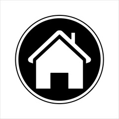 Web homepage icon for websites and apps. Simple house symbol. Flat real estate signage. Homepage pictogram in thin line, outline, and stroke styles. Isolated illustration.