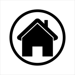 Web homepage icon for websites and apps. Simple house symbol. Flat real estate signage. Homepage pictogram in thin line, outline, and stroke styles. Isolated illustration.