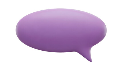 Isolated lavender purple speech bubble, communication icon, modern dialog cloud, text design