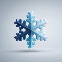 Snowflake design with intricate patterns floating against a light gray background emphasizing winter's beauty and chill