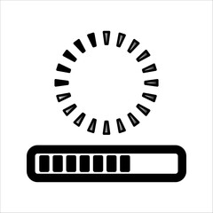 Loading icon. Loading circle icon. Buffer or preloader loader isolated on transparent background. Download or upload progress related icon. Simple web download. Vector illustration.