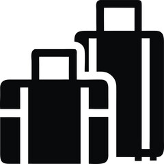 Obraz premium Simple outline travel suitcase icon set for luggage and vacation planning isolated on white background isolated on transparent background
