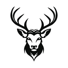 Deer Head Silhouette Majestic Antler Design for Logos and Branding