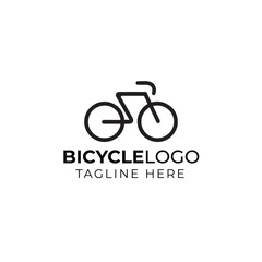 mono line minimal bicycle logo design 