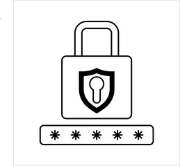 Password Management Icon With User Lock, Key, And Authentication Elements