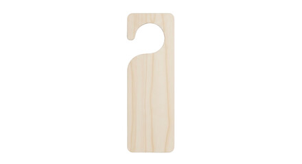 Isolated wooden door hanger for hotel or home, simple design, craft object, home decoration