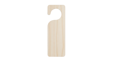 Isolated wooden door hanger for hotel or home, simple design, craft object, home decoration