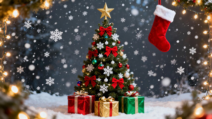 christmas tree and gifts